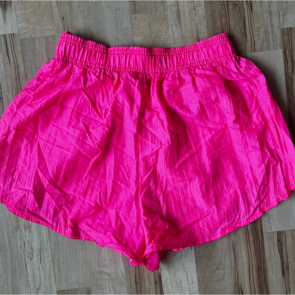 Vintage 80s 90s Neon Pink Cancun Nylon Velcro Dolphin Shorts - Picture 7 of 9